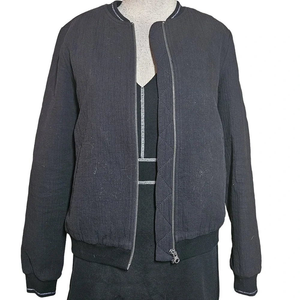 Suncoo Black Bomber Jacket Size Small